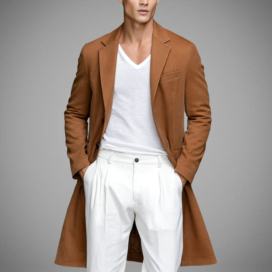 Bartłomiej | Brązowa marynarka płaszczowa