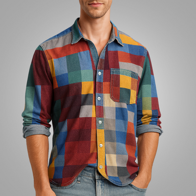 Zygmunt | Kolorowa koszula w kratę