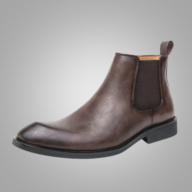 Aleksander | Skórzane botki Chelsea z zamkiem